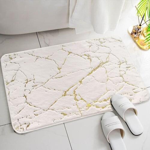 Non-Slip Bath Mat Bathroom Rug Absorbent Shower Mat Rug Bathroom Carpets Soft Toilet Floor Faux Rabbit Hair Rugs Front Door Mats