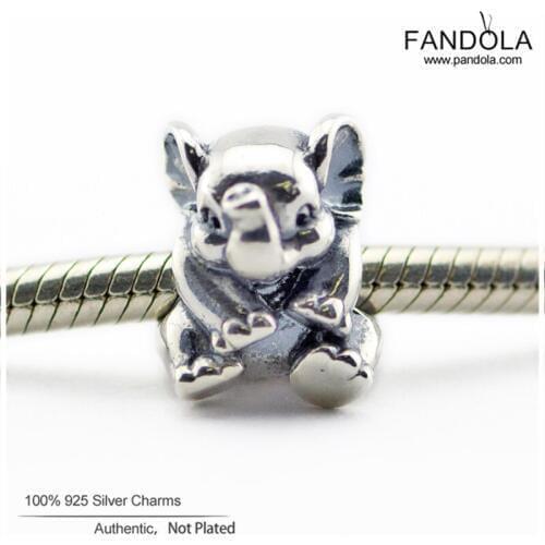 100% 925 Sterling Silver Lucky Elephant Charms Beads for Jewelry Making Fits Pandora Charm Bracelet Fashion Jewellery kralen