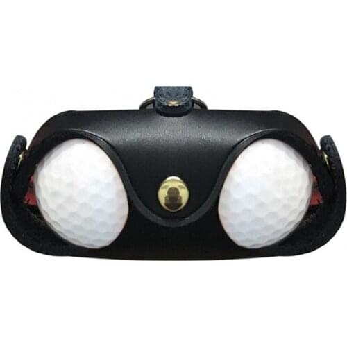 Portable Faux Leather Golf Ball Tees Holder Waist Pouch Storage Bag Container