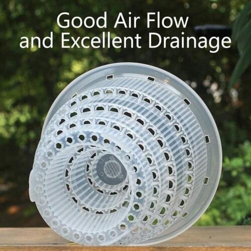 1pc Clear Plastic Orchid Plant Grow Pots W/ Holes Succulent Breathable Garden Home Garden Gardening Supplies