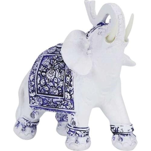 Resin Lucky Elephant Figurine Simulation Cute Animal Statue Home Decoration Ornament symbolizes luck and happiness
