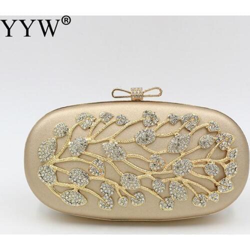 Rhinestone Clutch Bag Evening Party Luxury Bead Cocktail Prom Purse Handbag Pochette Femme Gold Wedding Purse Crossbody Bag 2021