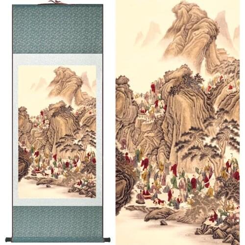 Traditional people painting Chinese scroll painting landscape art painting home decoration painting