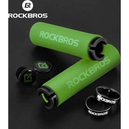 ROCKBROS Cycling Bicycle Grips MTB Silicone Sponge Handlebar Soft Ultralight Grips Anti-skid Shock-absorbing Bike Grip Bike Part