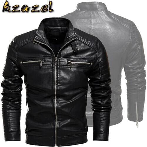 Vintage Coats Bomber Jackets Man Winter Velvet Jacket Thick Automotive Zipper Coat Faux Leather Jacket Men Fur Lined Coat Men