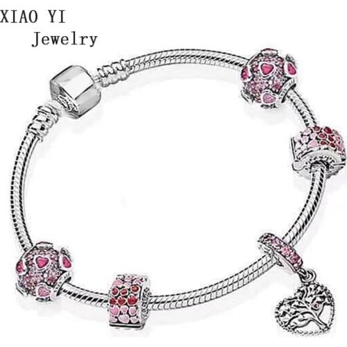 XIAOYI 100% s925 new simple love bracelet is designed for ladies magic chain beads fashion jewelry beautiful lovely
