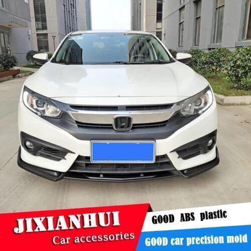 For Honda Civic Body kit spoiler 2016-2018 For Civic 3C ABS Rear lip rear spoiler front Bumper Diffuser Bumpers Protector
