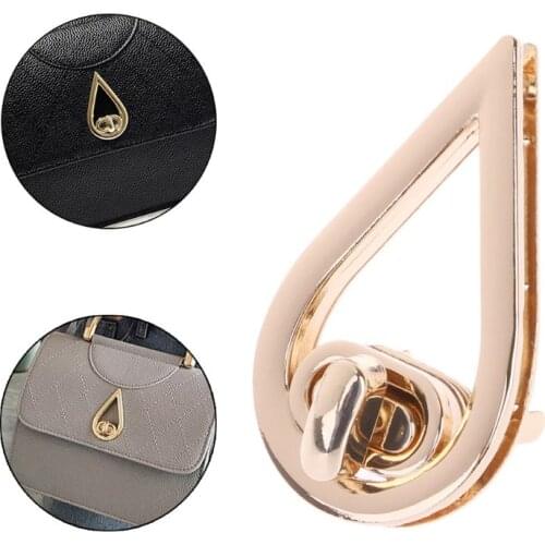 Water Drop Shape Clasp Turn Lock Twist Locks DIY Leather Handbag Bag Hardware 85DA