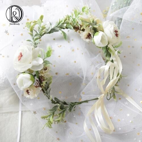 Don&Judy Flower Wreath Crown Festival Headband Women Hair Accessories Headdress Girl Floral Garland Maternity Floral Headwear