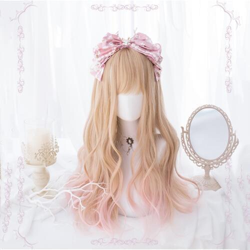 Women Lolita Wig Kawaii Cosplay Wig Heat Resistant Synthetic Wig Halloween Carnival Party Cosplay Girls Hair Wigs