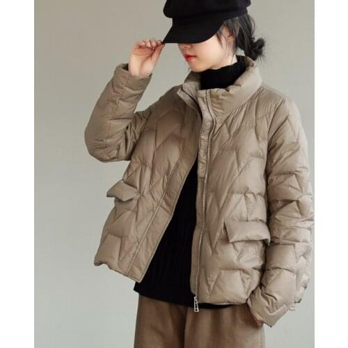 2021 Winter Ultra Light Down Coat Women 90% White Duck Down Jacket Short Windproof Clothes Stand Collar Female Puffer Parkas