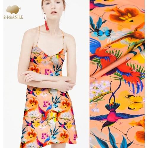 112cm silk elastic double Joe fabric anti-wrinkle soft silk fabric for dress digital inkjet silk fabric material