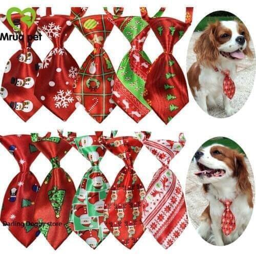 200pcs Xmas Pet Dog Cat Neck Ties Adjustable Dog Neckties Bow Ties Dog Accessories Pet Supplies