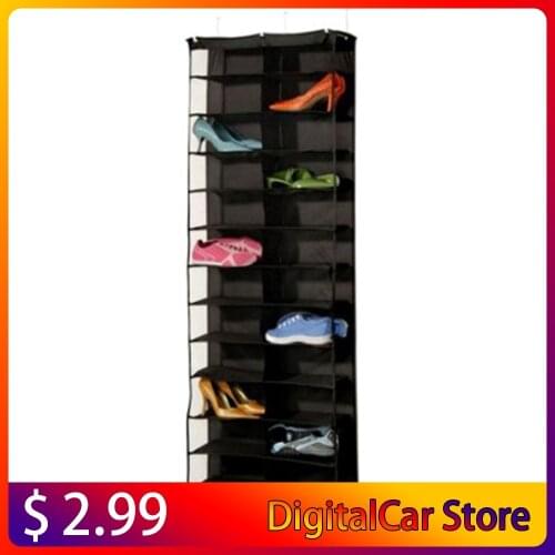26 Pockets PVC Anti-dust Shoe Rack Folding Waterproof Shoes Storage Organizer Hanging Zapatero