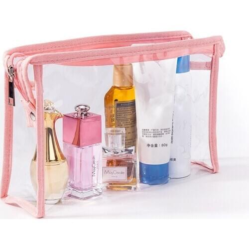 3 Pcs/set New Arrive Flamingo Cosmetic Bag Women Necessaire Make Up Bag Travel Waterproof Portable Makeup Bag Toiletry Kits PVC