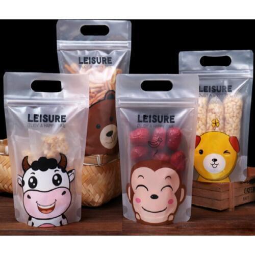 50pcs Cartoon Candy Packaging Bag Portable Nougat Cookies Dry Food Baking Candy Cake Bread Storage Pouch