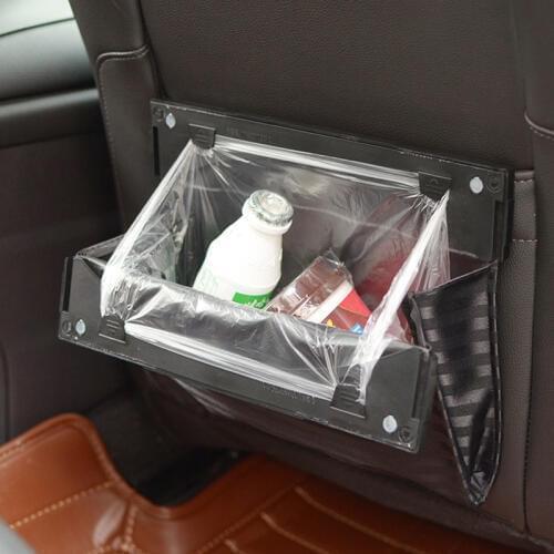 Black Car Interior Accessories Debris Small Thing Organizer Stowing Tidying Seat Back Storage Bag Car Trash Paper Storage Bucket