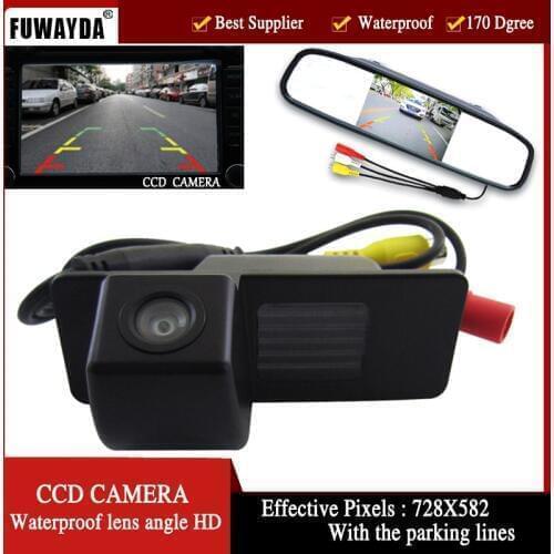 FUWAYDA CCD Car RearView Camera for Chevrolet Aveo Trailblazer Opel Mokka Cadillas SRX CTS,with 4.3Inch Rear view Mirror Monitor
