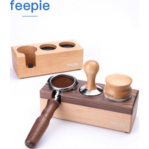 Walnut Beech Press Powder Base Coffee Tampers Italian Coffee Brewing Hammer Pad Solid Wood Anti-skid Filling Powder Holder