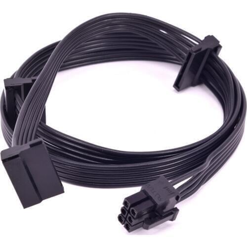 GPU PCI express 6Pin Male 1 to 3 SATA SSD Power Supply Cable for CORSAIR HXi Series HX1200i HX1000i HX850i HX750i Modular PSU