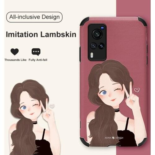 ASINA Imitation Lambskin Case For VIVO X50 60 30 Pro Cover Cartoon Silicone Bumper Cases For Vivo Z5X Z1Pro iQOO Neo Y17 V17