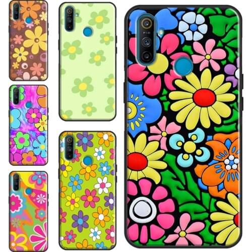 Groovy Flower Hippie Bohemian Floral Retro For Realme 8 Pro 6 7 Q3 Pro GT C15 C3 C21 C11 Phone Case For OnePlus 9 Pro 8 7T 8T 9R