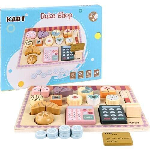 Early Education Wooden Kitchen Toys Children Simulation Play House Toys Macaron Food Pastry Cognitive Role-playing Kids Gifts