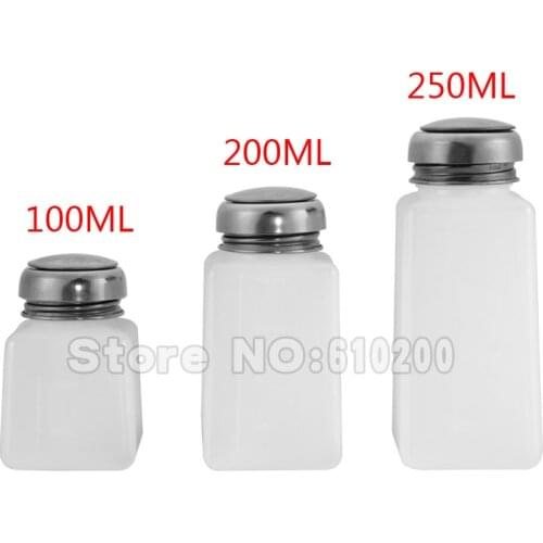 3PCS 250ML/200ML/100ML Alcohol Liquid Press Pumping Dispenser Cleaning Cleaner Bottle PCB Clean For Nail Polish Remover
