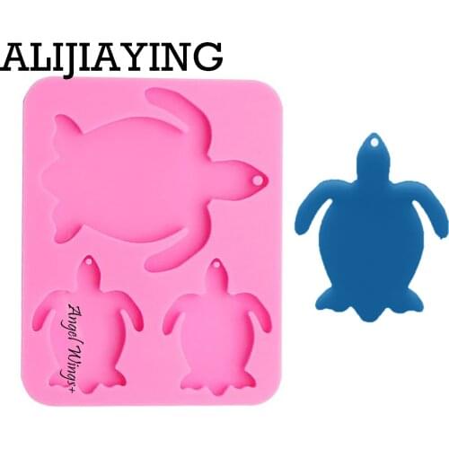 DY0105 DIY tortoise family shape silicone mold key ring mold Silicone turtle mother/baby Mold for keychain