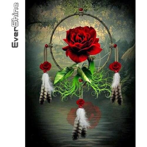 Evershine Diamond Painting Rose Flower New Arrival Diamond Embroidery Dreamcatcher Cross Stitch Full Square Mosaic DIY Wall Art