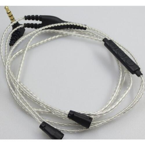 IE8 IE80 IE8i IE80i se535 earphone wire with mic/without mic silver plated cable
