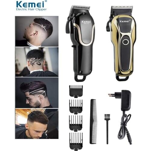 Kemei 5W Mens Trimmer 4 Limit Comb Precision Trimming Machine Cordless Electric Hair Clipper LCD Male Razor Hair Style Tool 40D