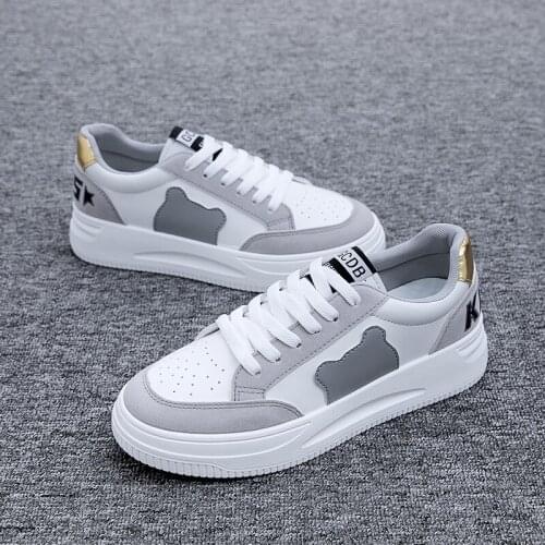 White Lace-Up Sneakers Ladies Fashion Breathable Walking Shoes Students Female Korean Casual Comfortable Womens Sport Flat Shoes