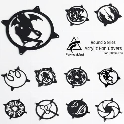 FormulaMod Fm-FanCover, Acrylic Round Fan Covers, Fan Cover For 120mm Fans, Fan-Round-Series