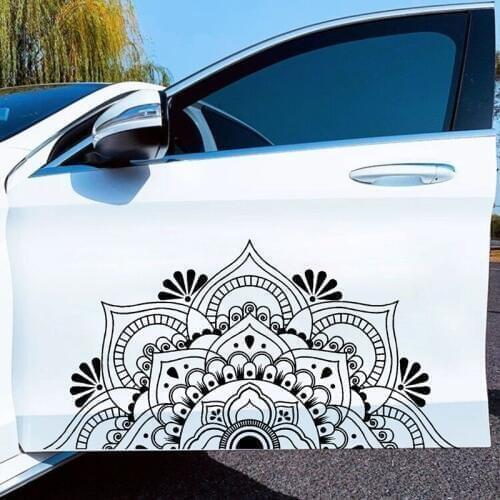 Mandala Car Sticker Half Flower Ornament Moroccan Yoga Car Decoration Waterproof B928