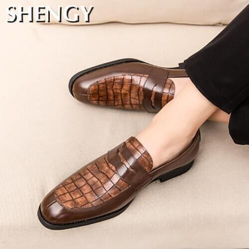 Mens Casual Shoes Fashion Elegant Office Shoes Men Banquet Wedding Luxury Mens Formal Gentleman Shoes For Men Large Size 38-48