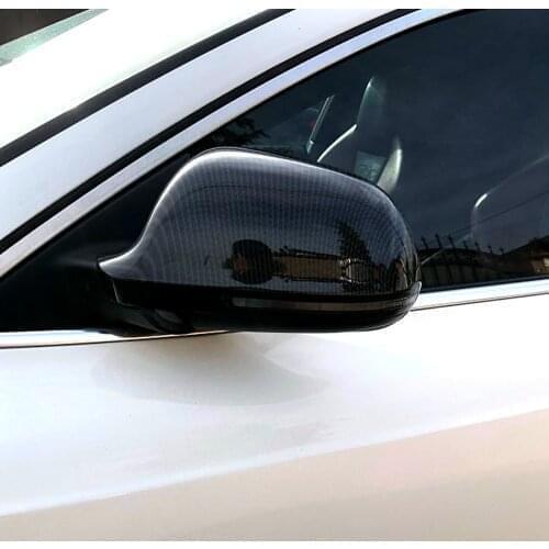 ABS Carbon fiber style add-on type car side door mirrors cover auto rearview mirror capS for Audi A4 A5 B8 A3 8P A6 C6 Q3