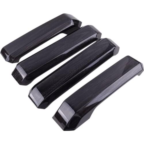 1 Set Black Wood Grain Car ABS Inner Interior Door Handle Covers Trims Fit For Ford F150 2015 2016 2017 2018 2019