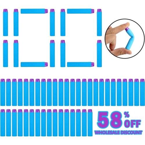 New Arrival 100PCS Foam Ammo For Nerf Soft Hollow Hole Purple Head 7.2cm Refill Darts for Nerf Accessories Toy Gun Bullets