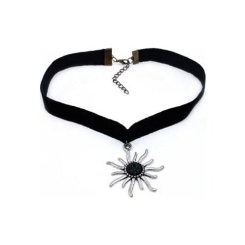 2021 New Vintage Sun Necklace Restoring Ancient Ways Of Punk Lace Collar Neck Girl Band Short Paragraph Clavicle