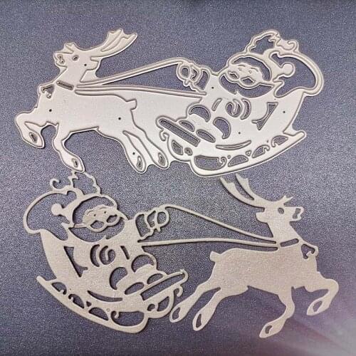 133*70mm Merry Christmas Santa and Elk New Metal Cutting Dies Scrapbooking DIY Album Paper Card Craft Embossing stencil
