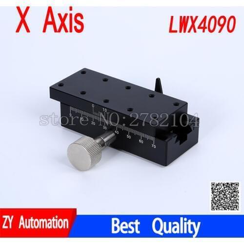 X axis LWX4090 dovetail groove guided manual shift platform gear drive knob adjustment slide XWG90
