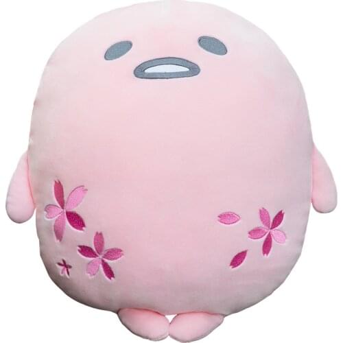 45CM Cute Lazy Egg Plush Pillow Lovely Pink Sakura Egg Plush Toy Soft Stuffed Cushion Birthday Gifts for Girls Children