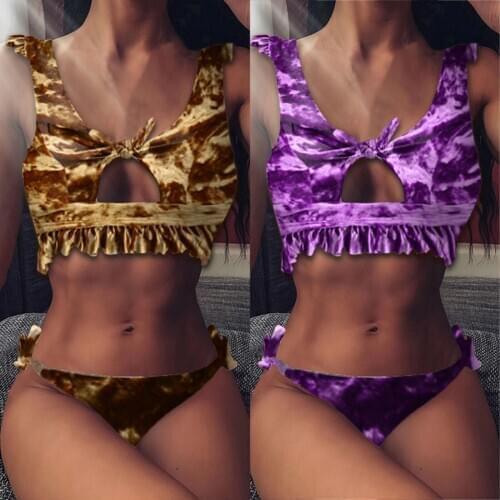 Sexy Bandeau bandage bikini Strapless Push-Up swimwear ladies string tankini Beachwear Brazilian Swimsuit купальник