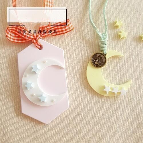 Silicone Fondant Mold Chocolate mold Aromatherapy Wax Silicone Mold Moon DIY Aroma Gypsum Plaster Silicone Mould For Car Pendant