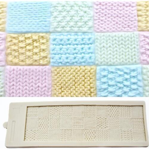 Knit Sweater Silicone Mold Fondant Mat Cake Border Moulds Sugarcraft Molds Cake Decorating Tool Chocolate Mould Bakeware K429