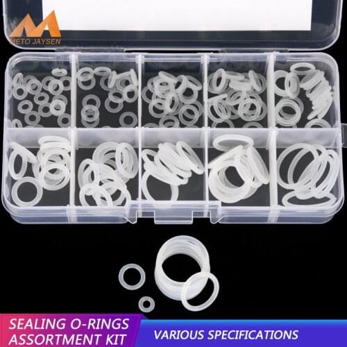 Silicone VMQ White Sealing O-rings OD 6mm-20mm CS 1.5mm 1.9mm Durable O Rings Assortment Kit 10 Sizes 150PCS/set BG037
