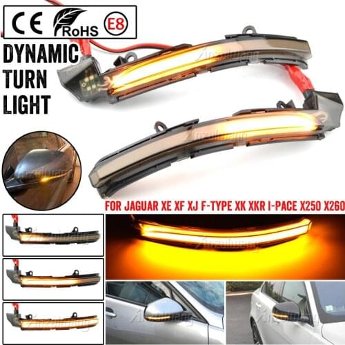LED Dynamic Turn Signal Light For Jaguar XE XF XJ F-TYPE XK XKR I-PACE X250 X260 Side Mirror Indicator Lamp Sequential Blinker
