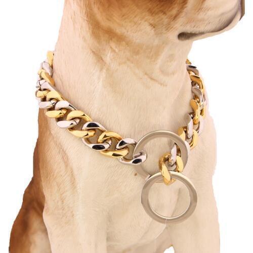 Tiasri Adjustable Pet Puppy Small Dog Chain Collar Punk Gold Silver Color Cat Safety Collar Fashion Pet Necklace Brand New 14mm