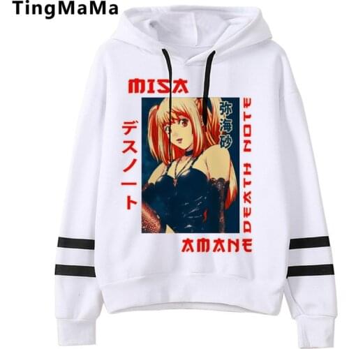 Japanese Anime Death Note Hoodies Men Kawaii Cartoon Misa Amane Graphic Streetwear Harajuku Unisex Tops Manga Sweatshirts Male